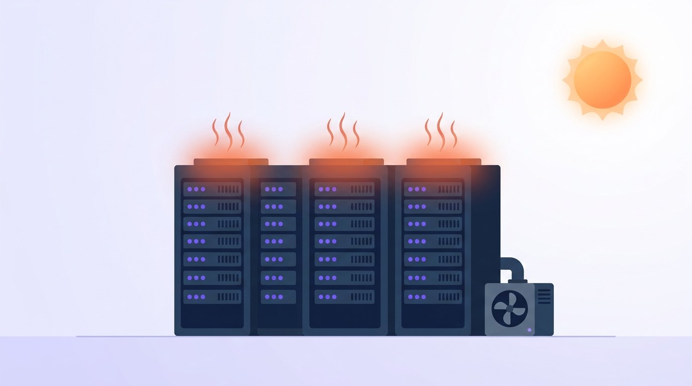 Namecheap outage data center cooling failure Overheating data center server racks illustrating the Namecheap outage caused by a cooling failure in Phoenix