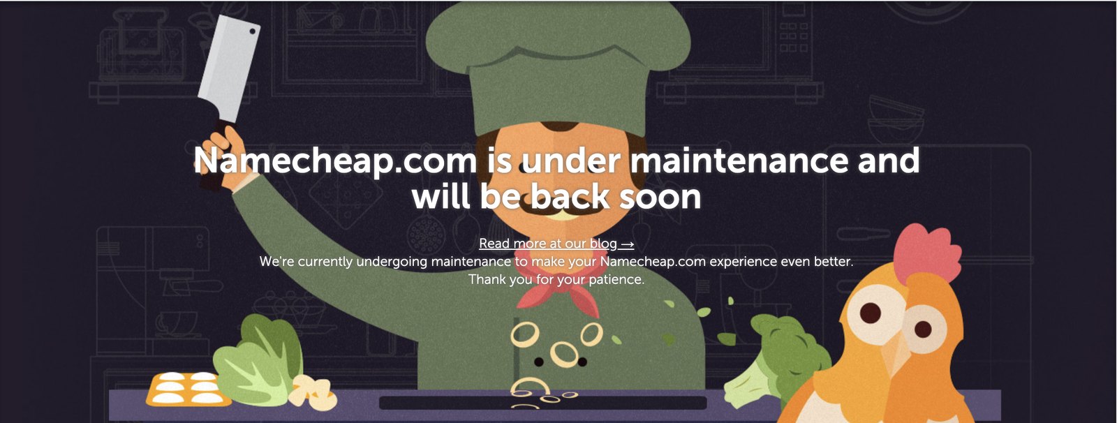Namecheap Outage August 13, 2026: What Happened and What It Means for Your Website 1 Namecheap.com displaying an under maintenance page during the August 13, 2026 outage