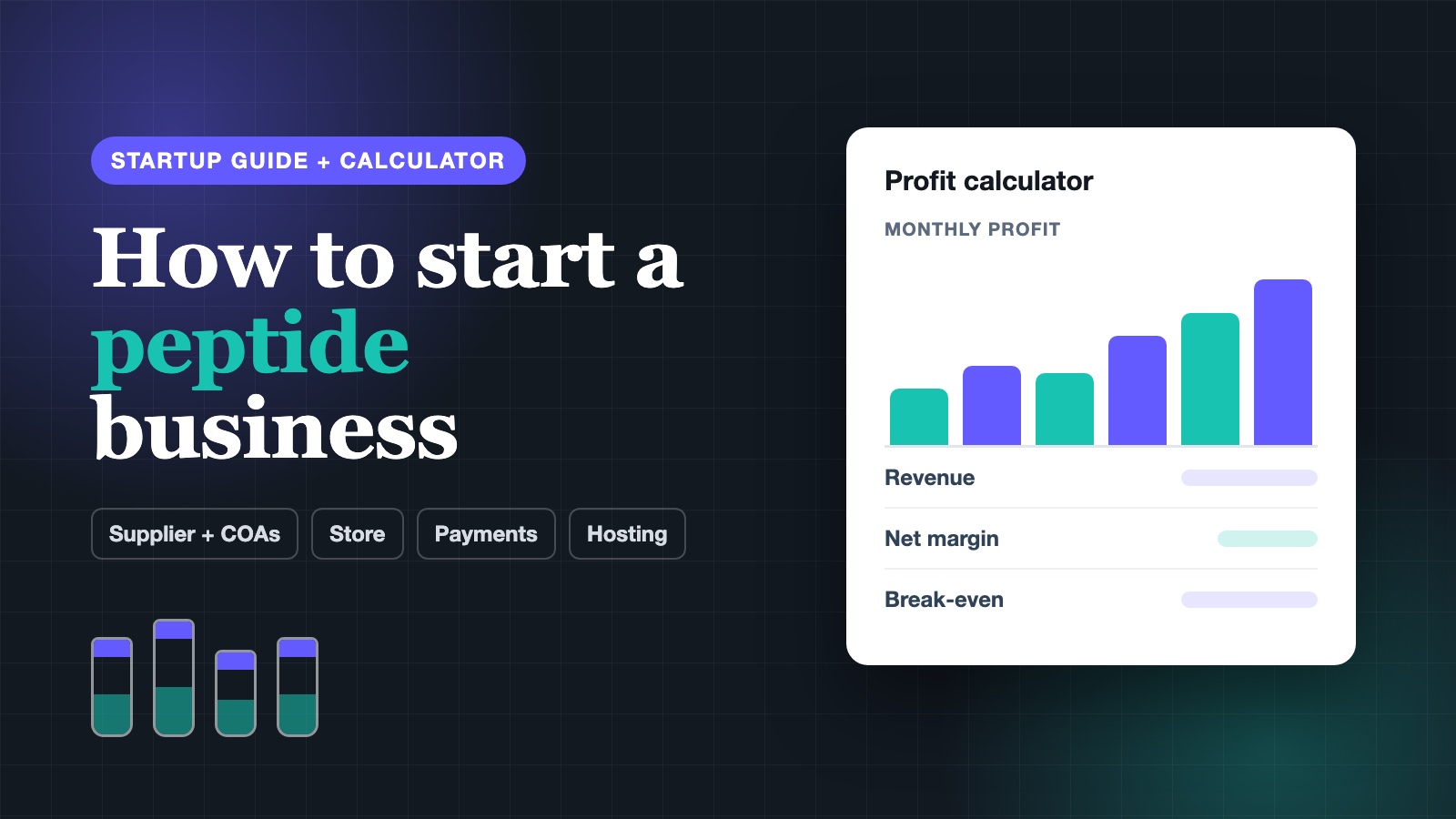 How to start a peptide business: guide and profit calculator illustration